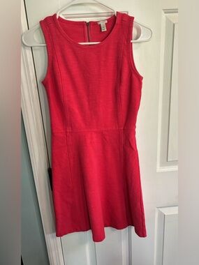 J. Crew Bright Pink Sleeveless Midi Dress